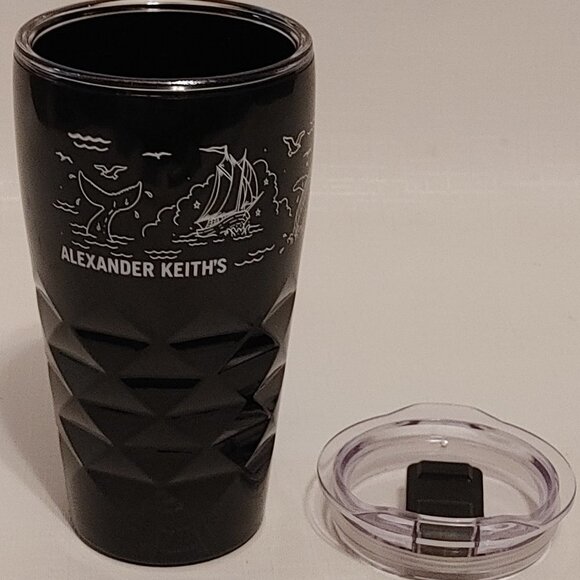 ALEXANDER KEITH'S Travel Mug Geometric Nautical Design BNWOT Beer Plastic Travel - Picture 1 of 7